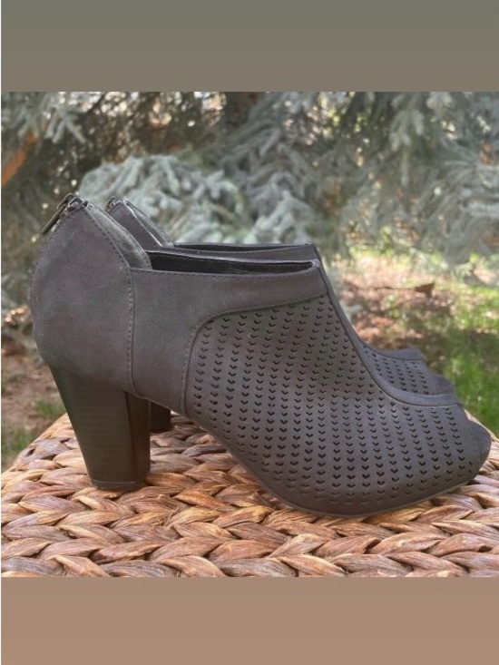 Giani Bernini Shoes - Giani Bernini Alanny Black Perforated Suede Peep Toe shoe bootie. Size 9